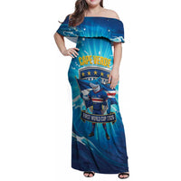 Blue Shark Cape Verde Football Family Matching Off Shoulder Maxi Dress and Hawaiian Shirt First World Cup 2026 - Wonder Print Shop