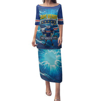 Blue Shark Cape Verde Football Family Matching Puletasi and Hawaiian Shirt First World Cup 2026 - Wonder Print Shop