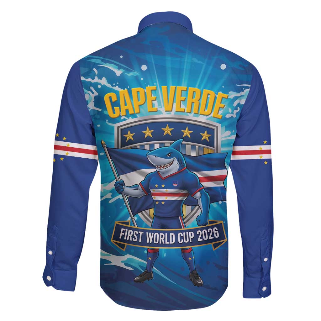 Blue Shark Cape Verde Football Family Matching Tank Maxi Dress and Hawaiian Shirt First World Cup 2026 - Wonder Print Shop