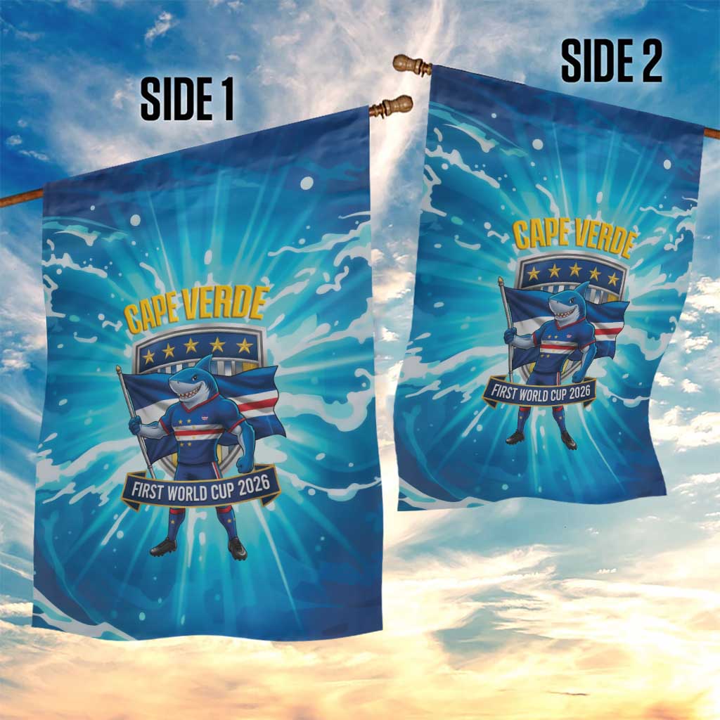 Blue Shark Cape Verde Football Garden Flag First World Cup 2026 - Wonder Print Shop