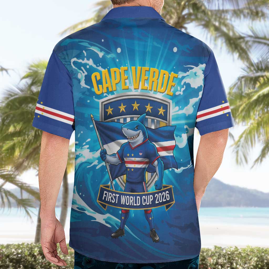 Blue Shark Cape Verde Football Hawaiian Shirt First World Cup 2026 - Wonder Print Shop