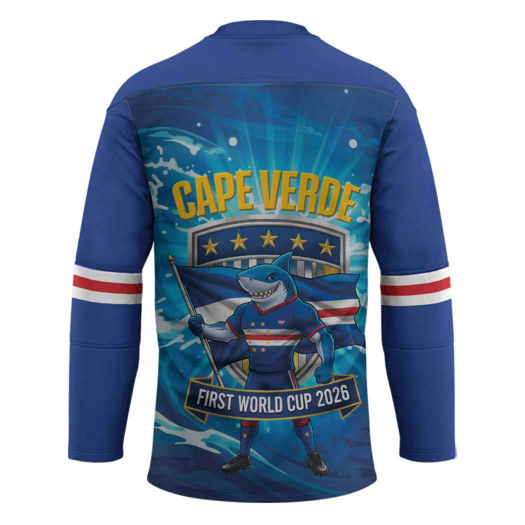Blue Shark Cape Verde Football Hockey Jersey First World Cup 2026 - Wonder Print Shop