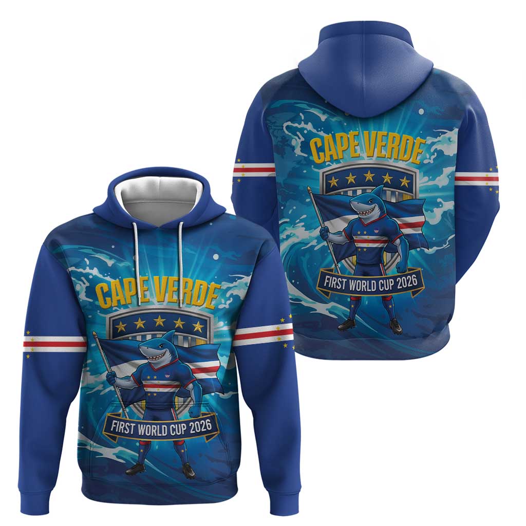 Blue Shark Cape Verde Football Hoodie First World Cup 2026 - Wonder Print Shop