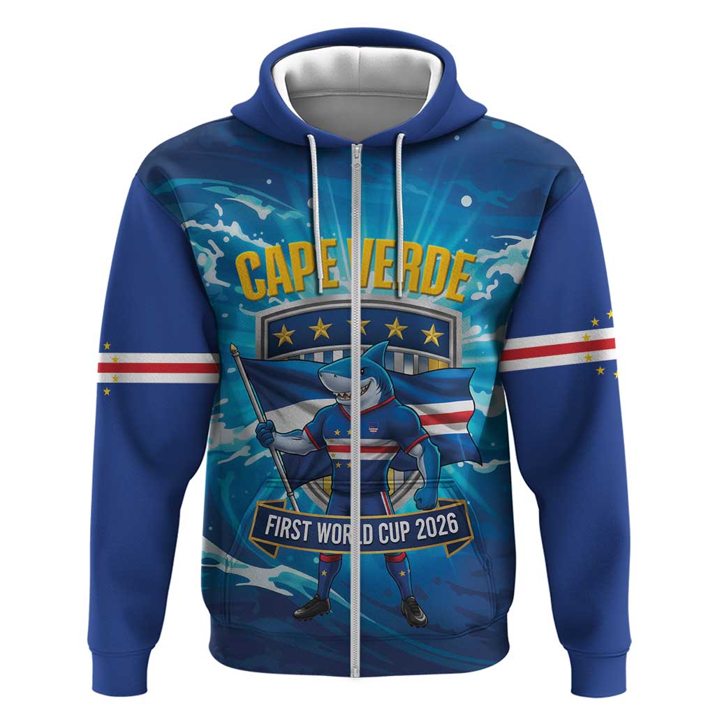 Blue Shark Cape Verde Football Hoodie First World Cup 2026 - Wonder Print Shop