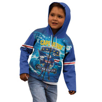 Blue Shark Cape Verde Football Kid Hoodie First World Cup 2026 - Wonder Print Shop