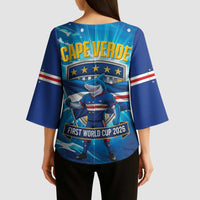 Blue Shark Cape Verde Football Kimono Sleeve Blouse First World Cup 2026 - Wonder Print Shop