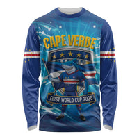 Blue Shark Cape Verde Football Long Sleeve Shirt First World Cup 2026 - Wonder Print Shop