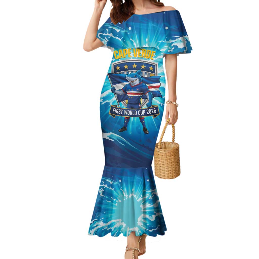 Blue Shark Cape Verde Football Mermaid Dress First World Cup 2026 - Wonder Print Shop