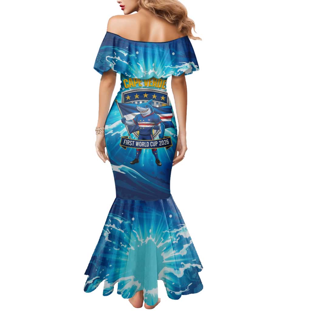 Blue Shark Cape Verde Football Mermaid Dress First World Cup 2026 - Wonder Print Shop