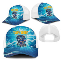 Blue Shark Cape Verde Football Mesh Trucker Cap First World Cup 2026 - Wonder Print Shop