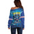 Blue Shark Cape Verde Football Off Shoulder Sweater First World Cup 2026 - Wonder Print Shop