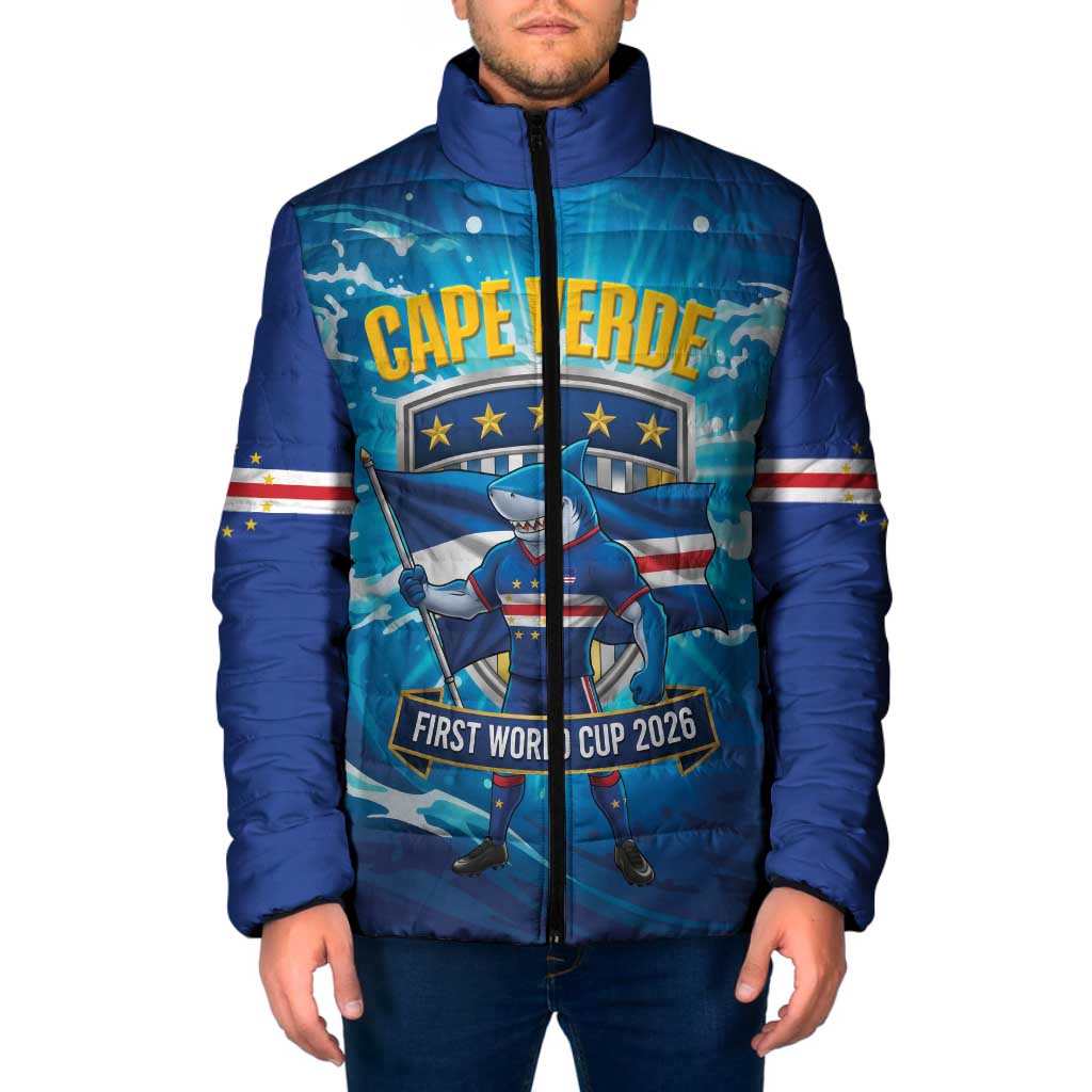 Blue Shark Cape Verde Football Padded Jacket First World Cup 2026 - Wonder Print Shop