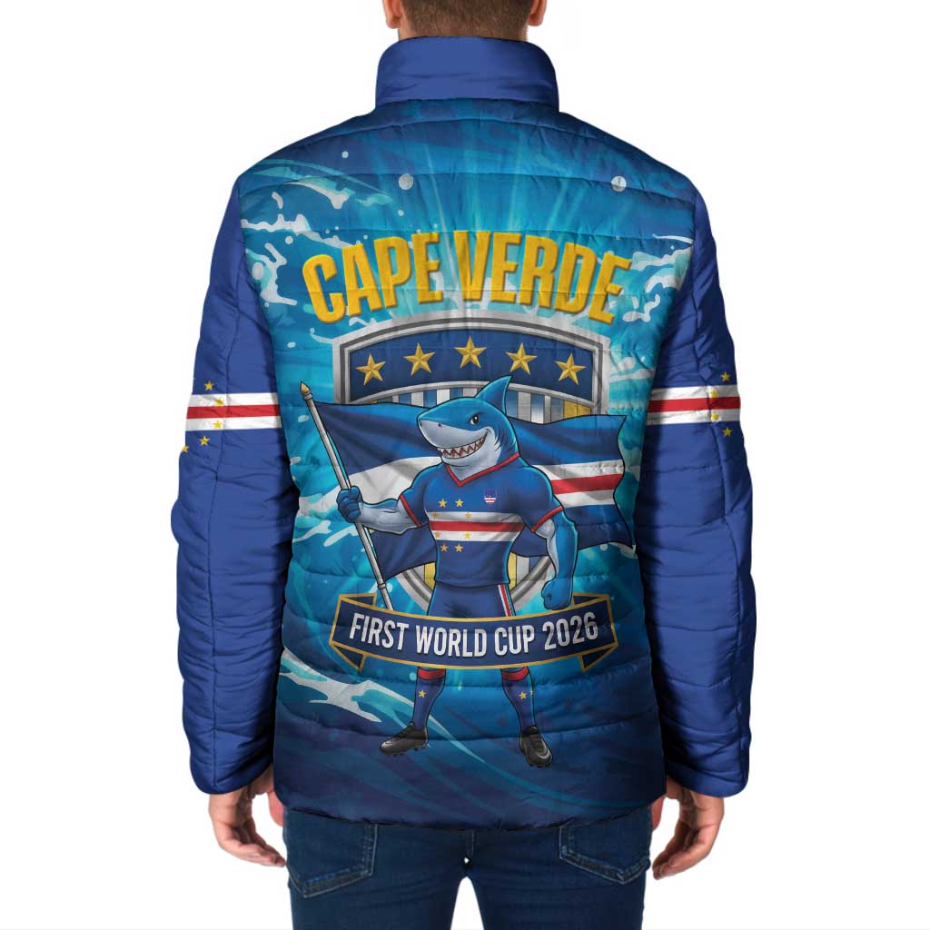 Blue Shark Cape Verde Football Padded Jacket First World Cup 2026 - Wonder Print Shop