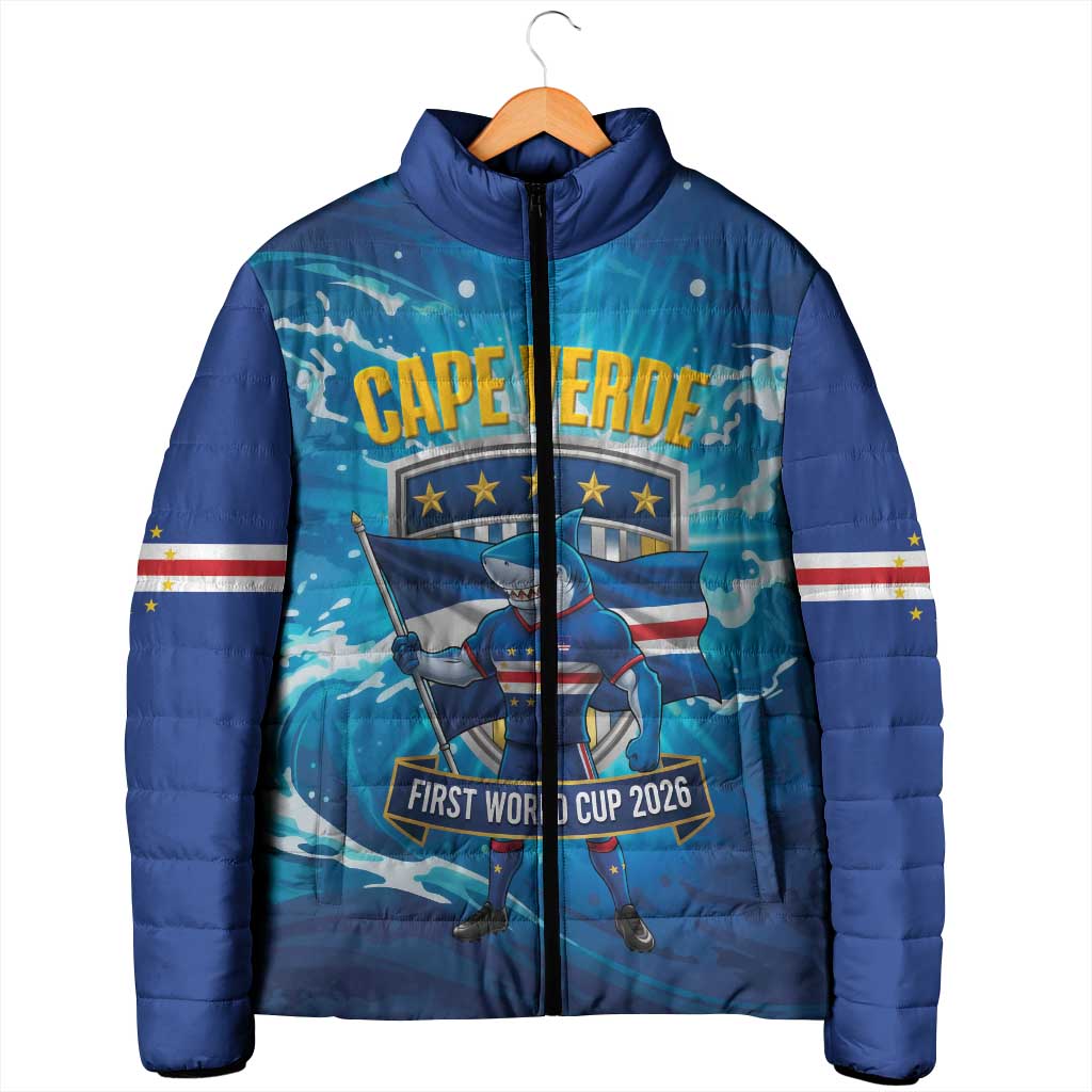 Blue Shark Cape Verde Football Padded Jacket First World Cup 2026 - Wonder Print Shop