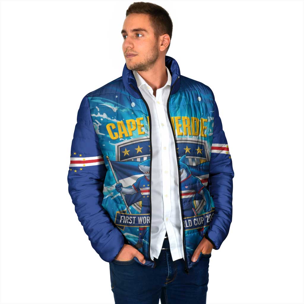 Blue Shark Cape Verde Football Padded Jacket First World Cup 2026 - Wonder Print Shop