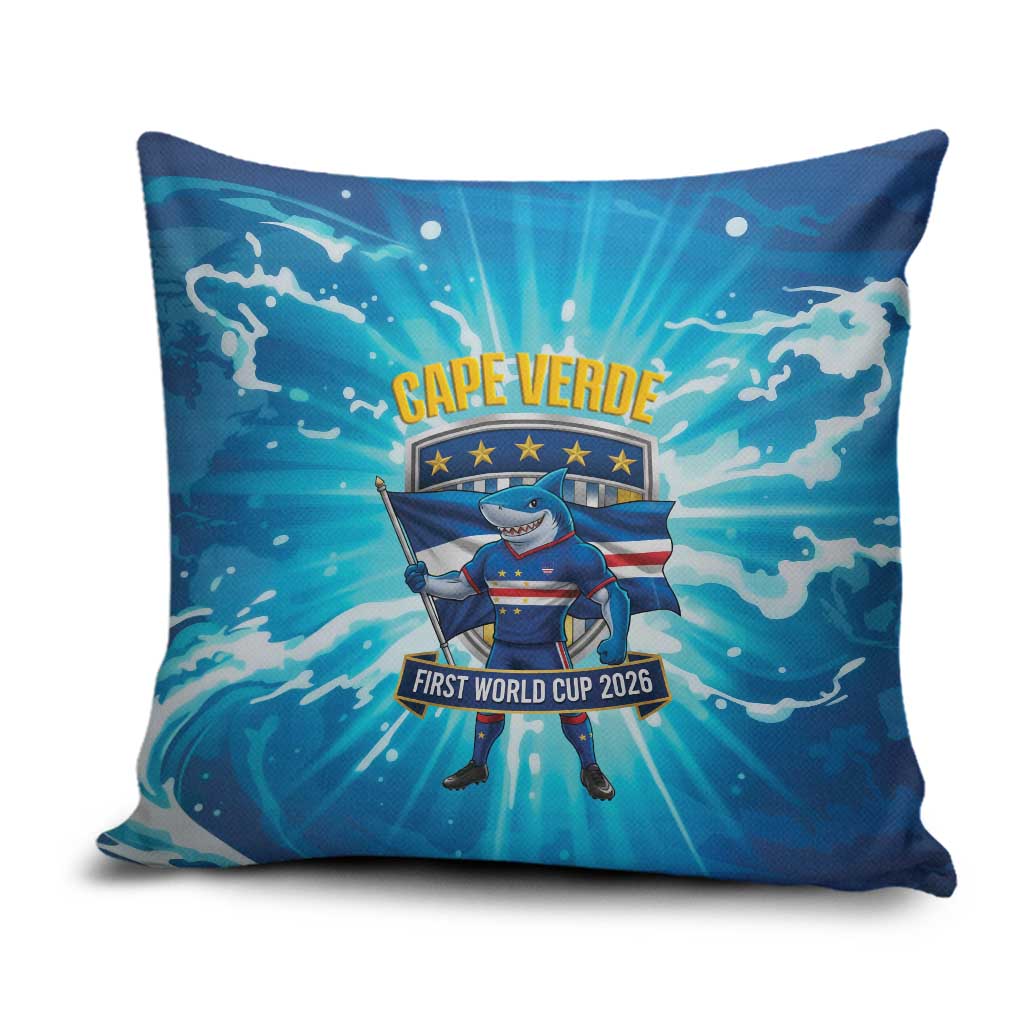 Blue Shark Cape Verde Football Pillow Cover First World Cup 2026 - Wonder Print Shop