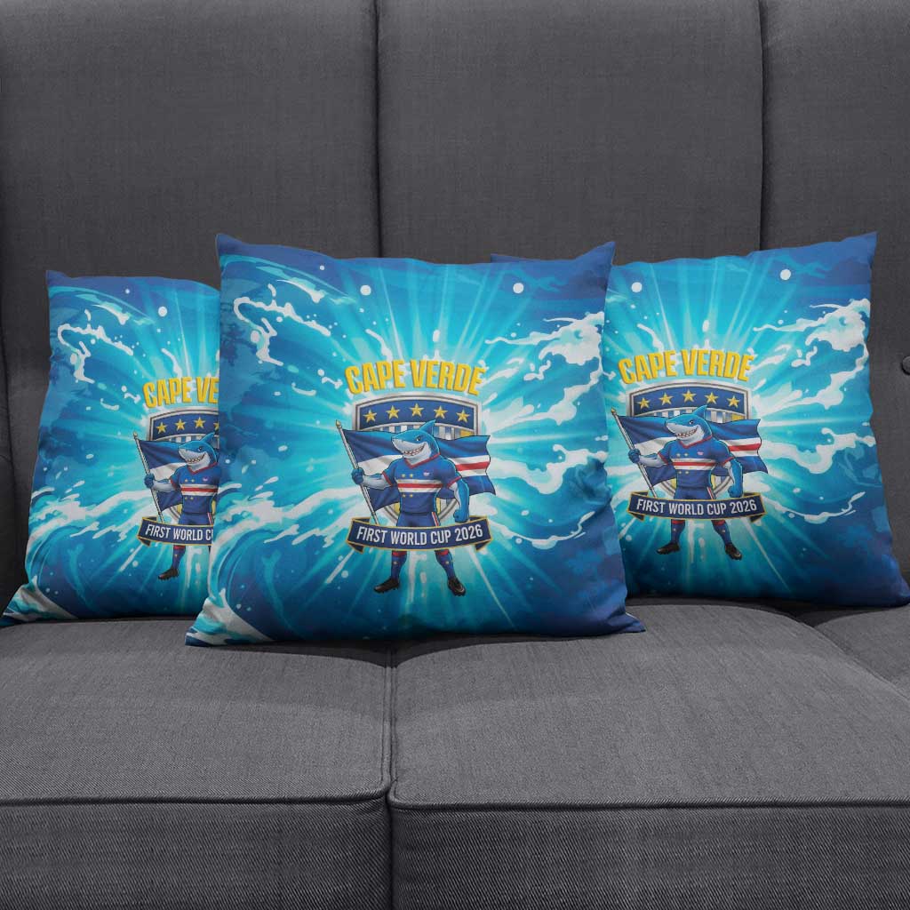 Blue Shark Cape Verde Football Pillow Cover First World Cup 2026 - Wonder Print Shop