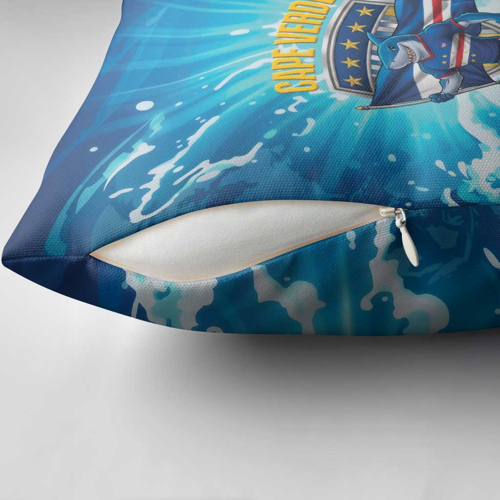 Blue Shark Cape Verde Football Pillow Cover First World Cup 2026 - Wonder Print Shop