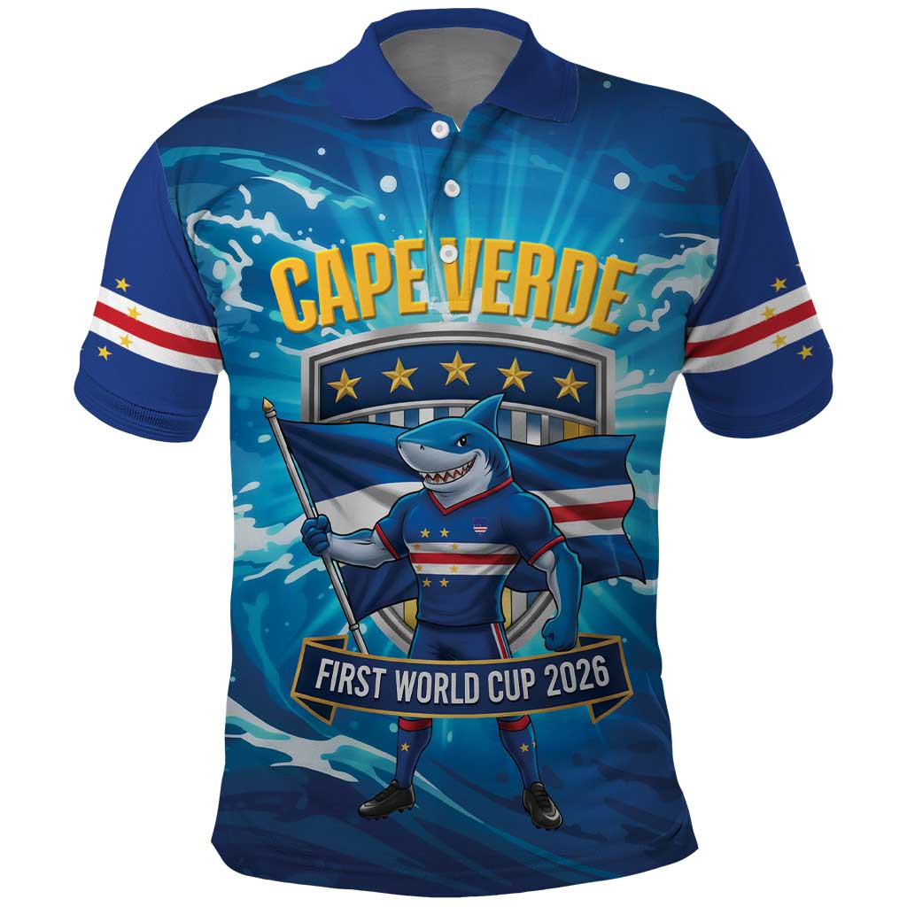 Blue Shark Cape Verde Football Polo Shirt First World Cup 2026 - Wonder Print Shop