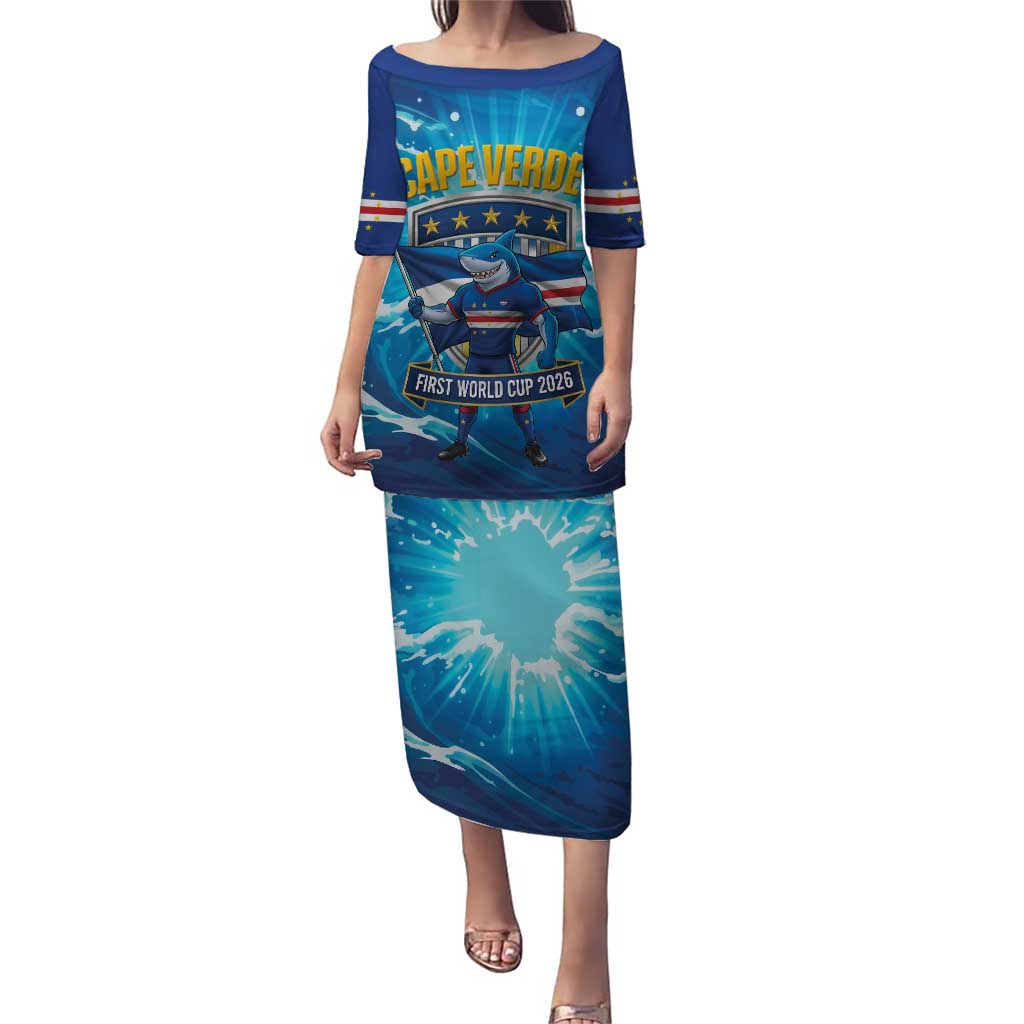 Blue Shark Cape Verde Football Puletasi First World Cup 2026 - Wonder Print Shop