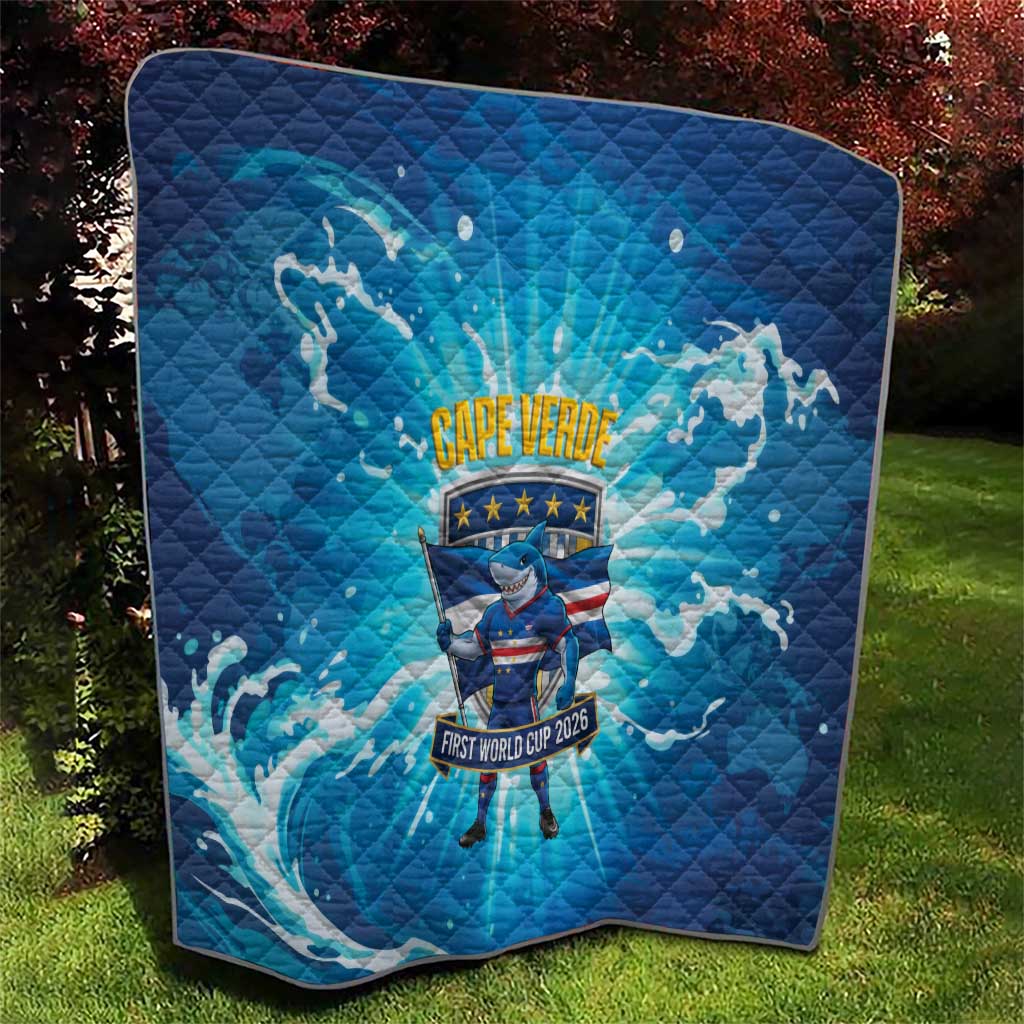 Blue Shark Cape Verde Football Quilt First World Cup 2026 - Wonder Print Shop