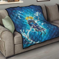 Blue Shark Cape Verde Football Quilt First World Cup 2026 - Wonder Print Shop