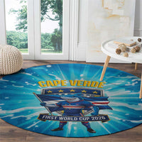 Blue Shark Cape Verde Football Round Carpet First World Cup 2026 - Wonder Print Shop