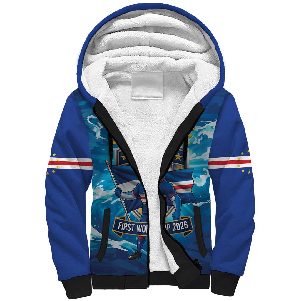 Blue Shark Cape Verde Football Sherpa Hoodie First World Cup 2026 - Wonder Print Shop