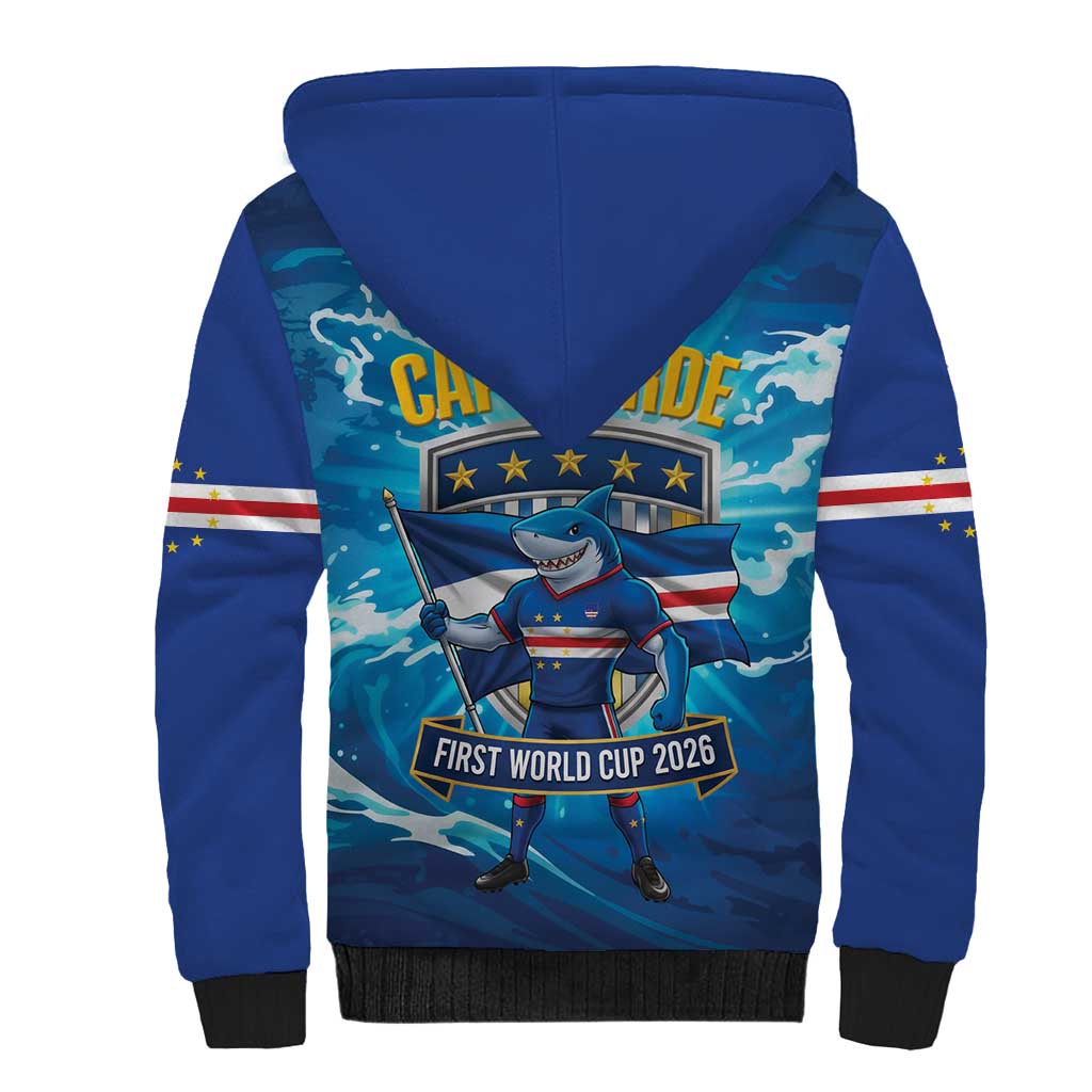 Blue Shark Cape Verde Football Sherpa Hoodie First World Cup 2026 - Wonder Print Shop