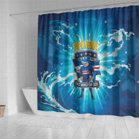 Blue Shark Cape Verde Football Shower Curtain First World Cup 2026 - Wonder Print Shop