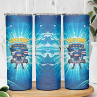 Blue Shark Cape Verde Football Skinny Tumbler First World Cup 2026 - Wonder Print Shop