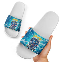 Blue Shark Cape Verde Football Slide Sandals First World Cup 2026 - Wonder Print Shop