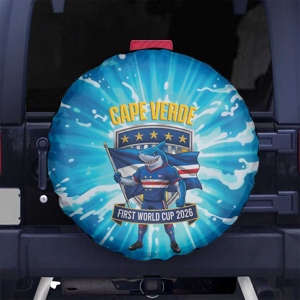Blue Shark Cape Verde Football Spare Tire Cover First World Cup 2026 - Wonder Print Shop