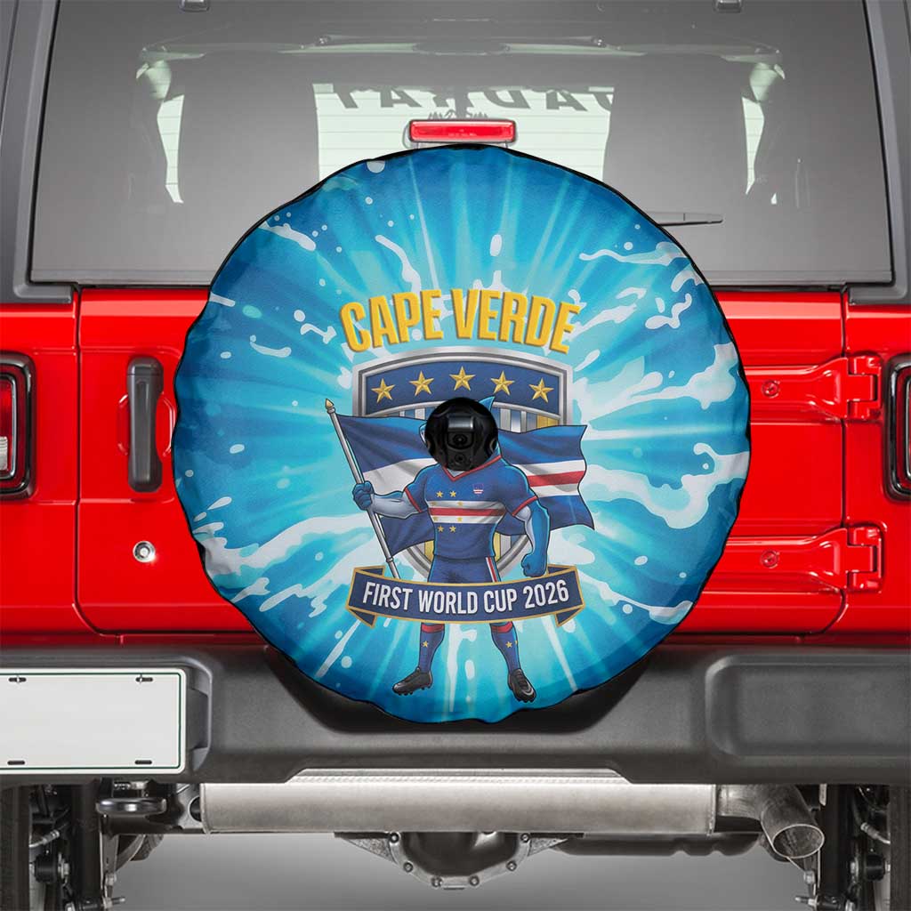 Blue Shark Cape Verde Football Spare Tire Cover First World Cup 2026 - Wonder Print Shop
