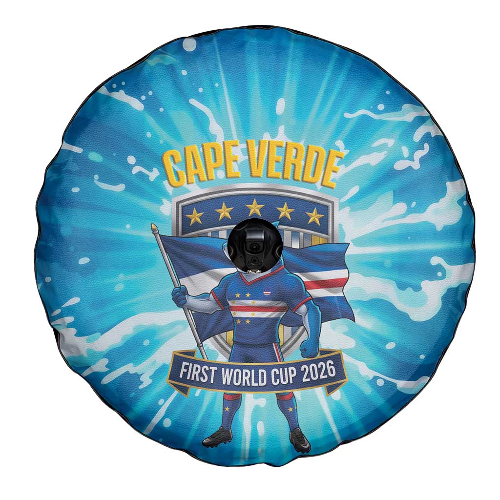 Blue Shark Cape Verde Football Spare Tire Cover First World Cup 2026 - Wonder Print Shop