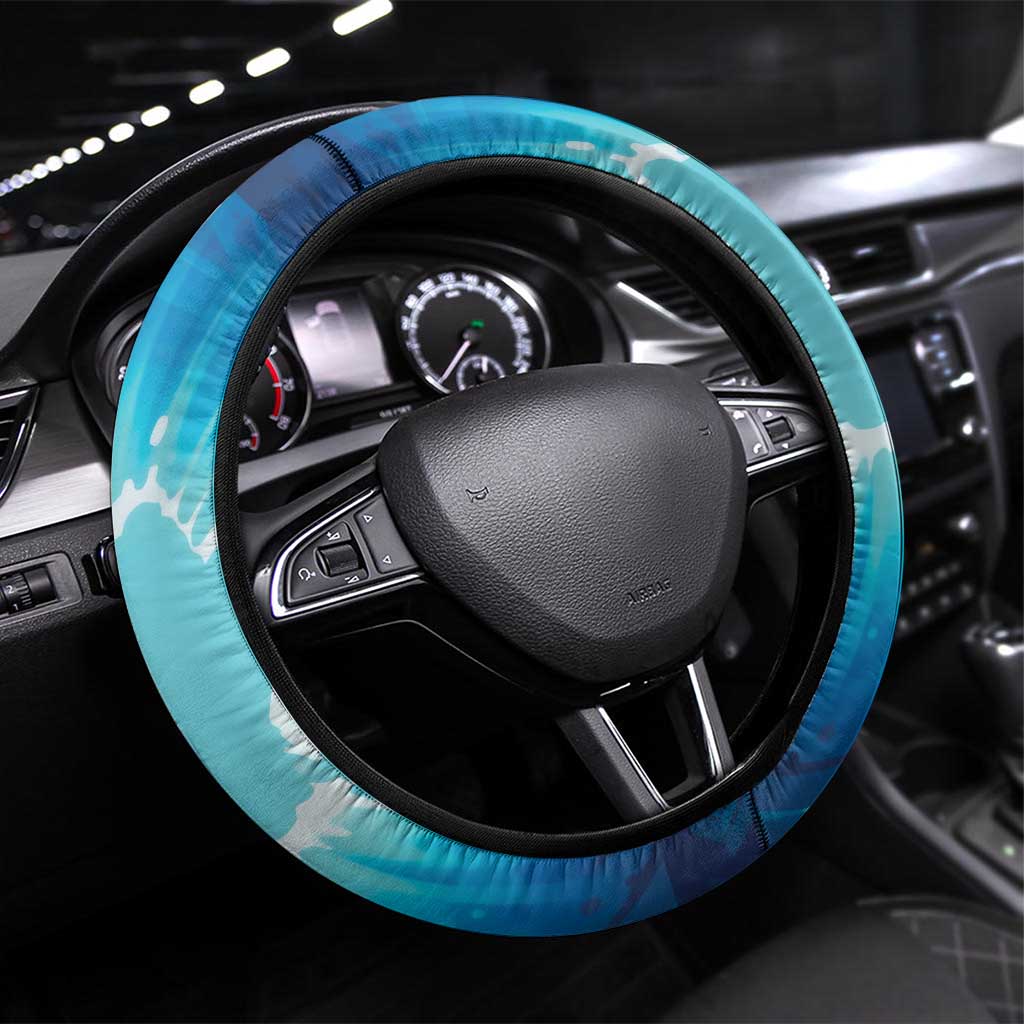 Blue Shark Cape Verde Football Steering Wheel Cover First World Cup 2026 - Wonder Print Shop