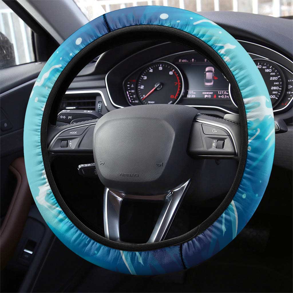 Blue Shark Cape Verde Football Steering Wheel Cover First World Cup 2026 - Wonder Print Shop