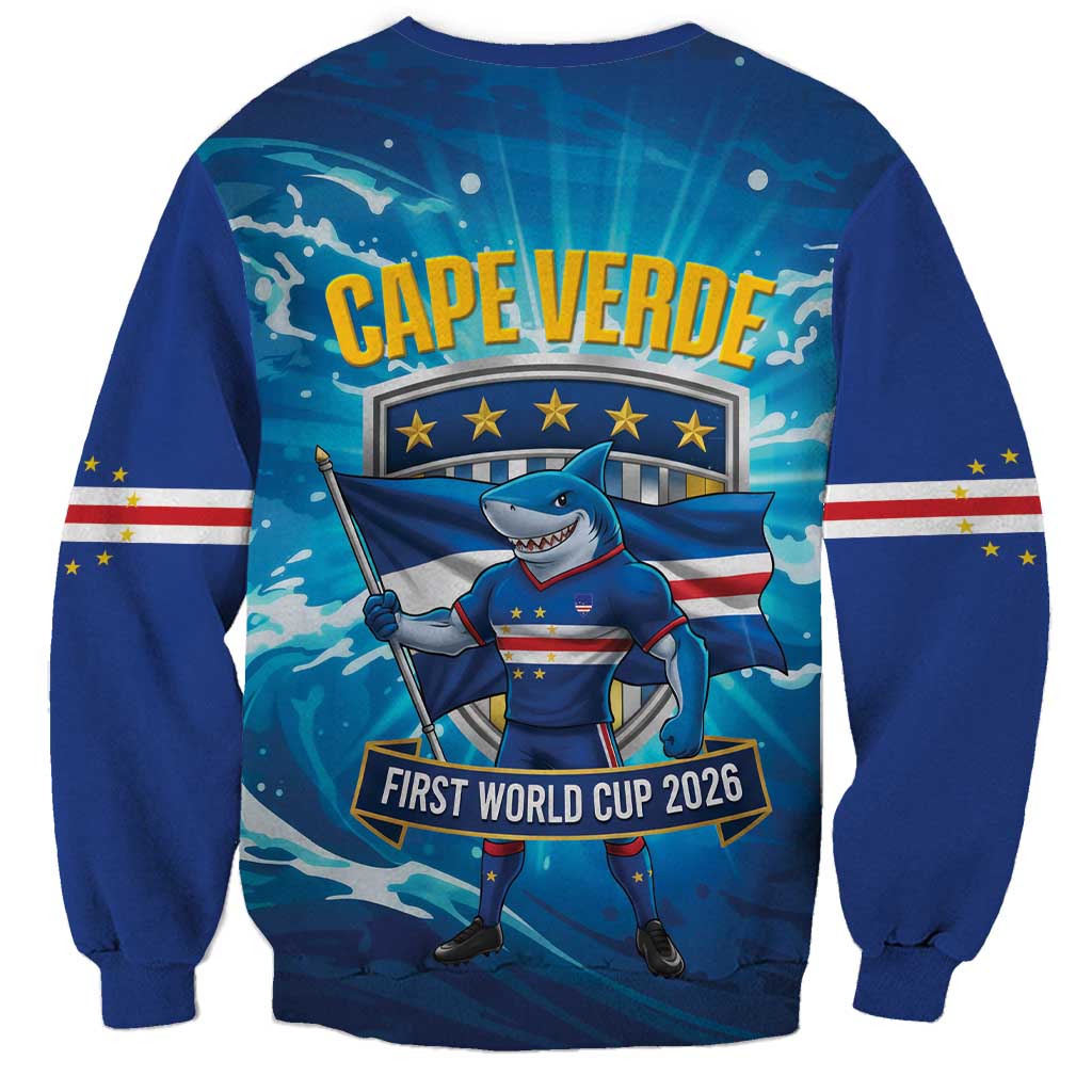 Blue Shark Cape Verde Football Sweatshirt First World Cup 2026 - Wonder Print Shop