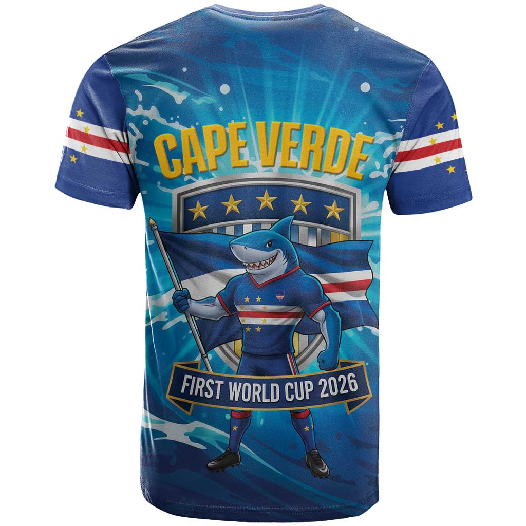 Blue Shark Cape Verde Football T Shirt First World Cup 2026 - Wonder Print Shop