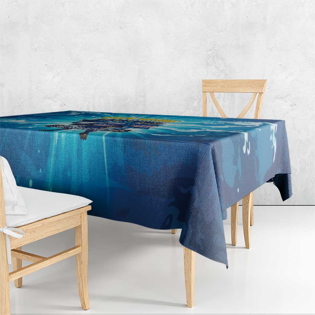 Blue Shark Cape Verde Football Tablecloth First World Cup 2026 - Wonder Print Shop