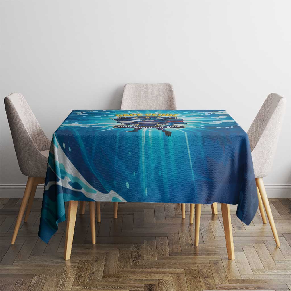 Blue Shark Cape Verde Football Tablecloth First World Cup 2026 - Wonder Print Shop