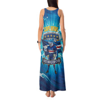 Blue Shark Cape Verde Football Tank Maxi Dress First World Cup 2026 - Wonder Print Shop