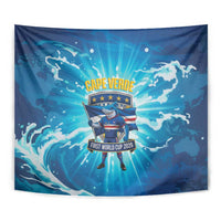 Blue Shark Cape Verde Football Tapestry First World Cup 2026 - Wonder Print Shop