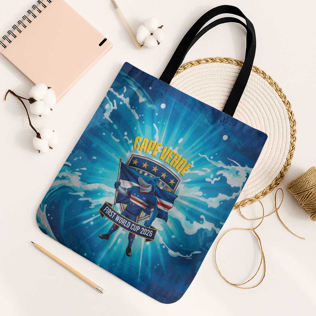 Blue Shark Cape Verde Football Tote Bag First World Cup 2026 - Wonder Print Shop