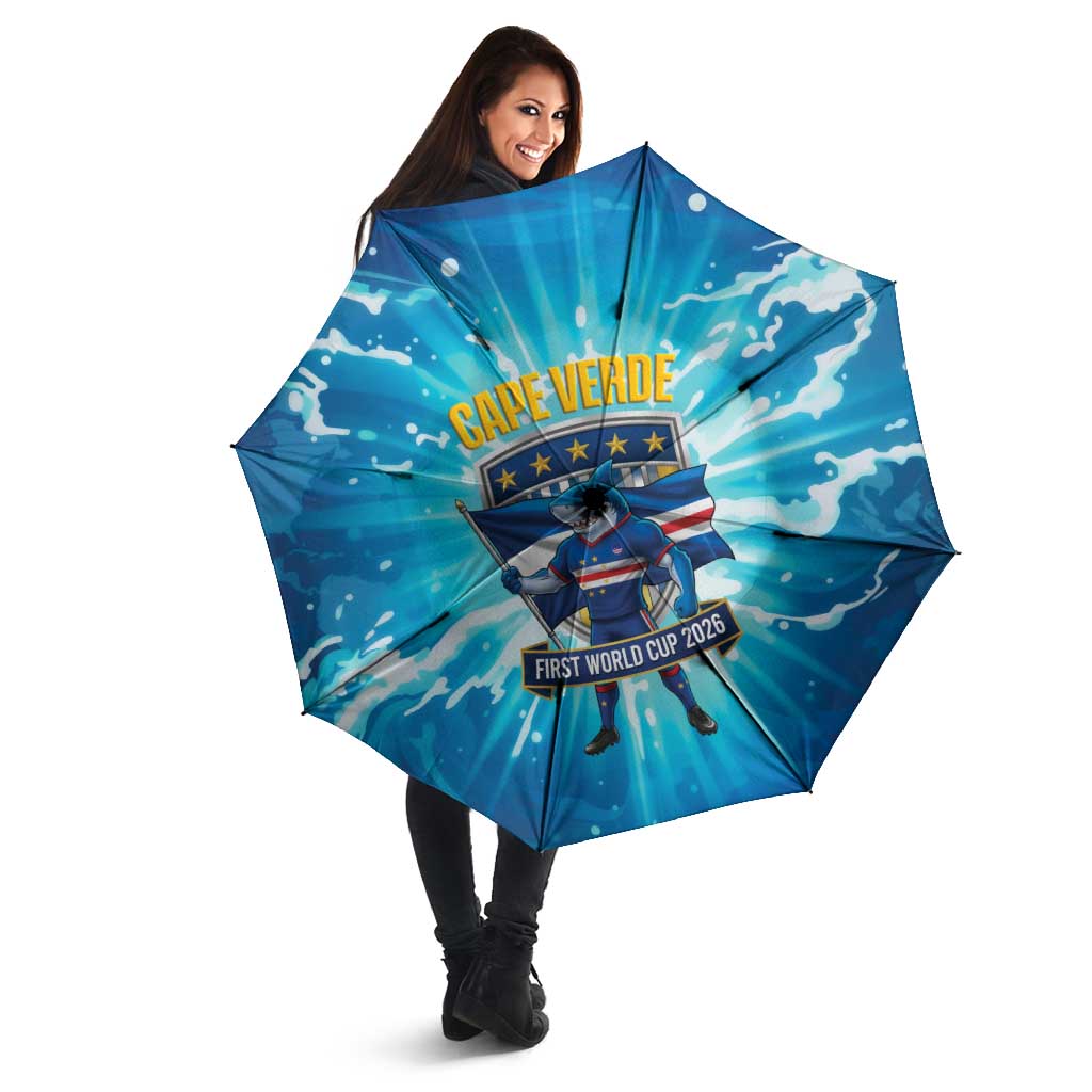 Blue Shark Cape Verde Football Umbrella First World Cup 2026 - Wonder Print Shop