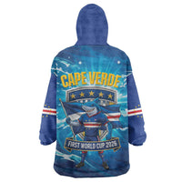 Blue Shark Cape Verde Football Wearable Blanket Hoodie First World Cup 2026 - Wonder Print Shop