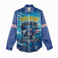 Blue Shark Cape Verde Football Women Casual Shirt First World Cup 2026 - Wonder Print Shop