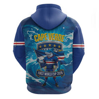 Blue Shark Cape Verde Football Zip Hoodie First World Cup 2026 - Wonder Print Shop