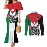 Custom World Football 2026 Jordan Couples Matching Mermaid Dress and Long Sleeve Button Shirt Eagle Rising Road To Champion - Wonder Print Shop