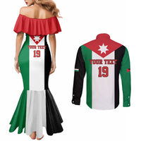 Custom World Football 2026 Jordan Couples Matching Mermaid Dress and Long Sleeve Button Shirt Eagle Rising Road To Champion - Wonder Print Shop
